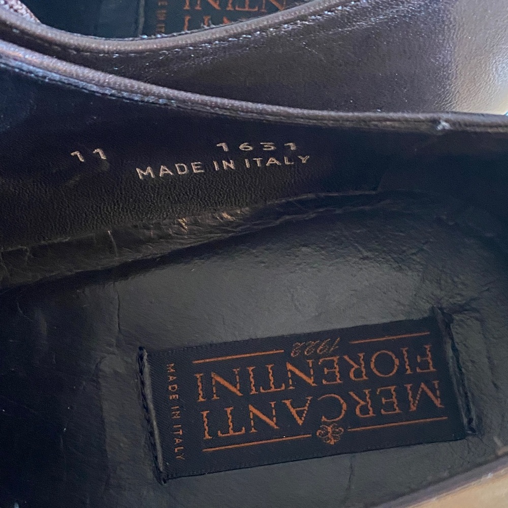 Mercanti Fiorentini Dark Brown Leather Oxfords (Made in Italy) - Picture 3 of 9